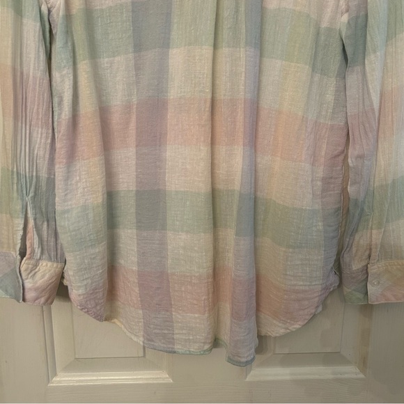 Rails Charli Pastel‎ Buffalo Linen Button Down shirt Size L - Picture 10 of 10